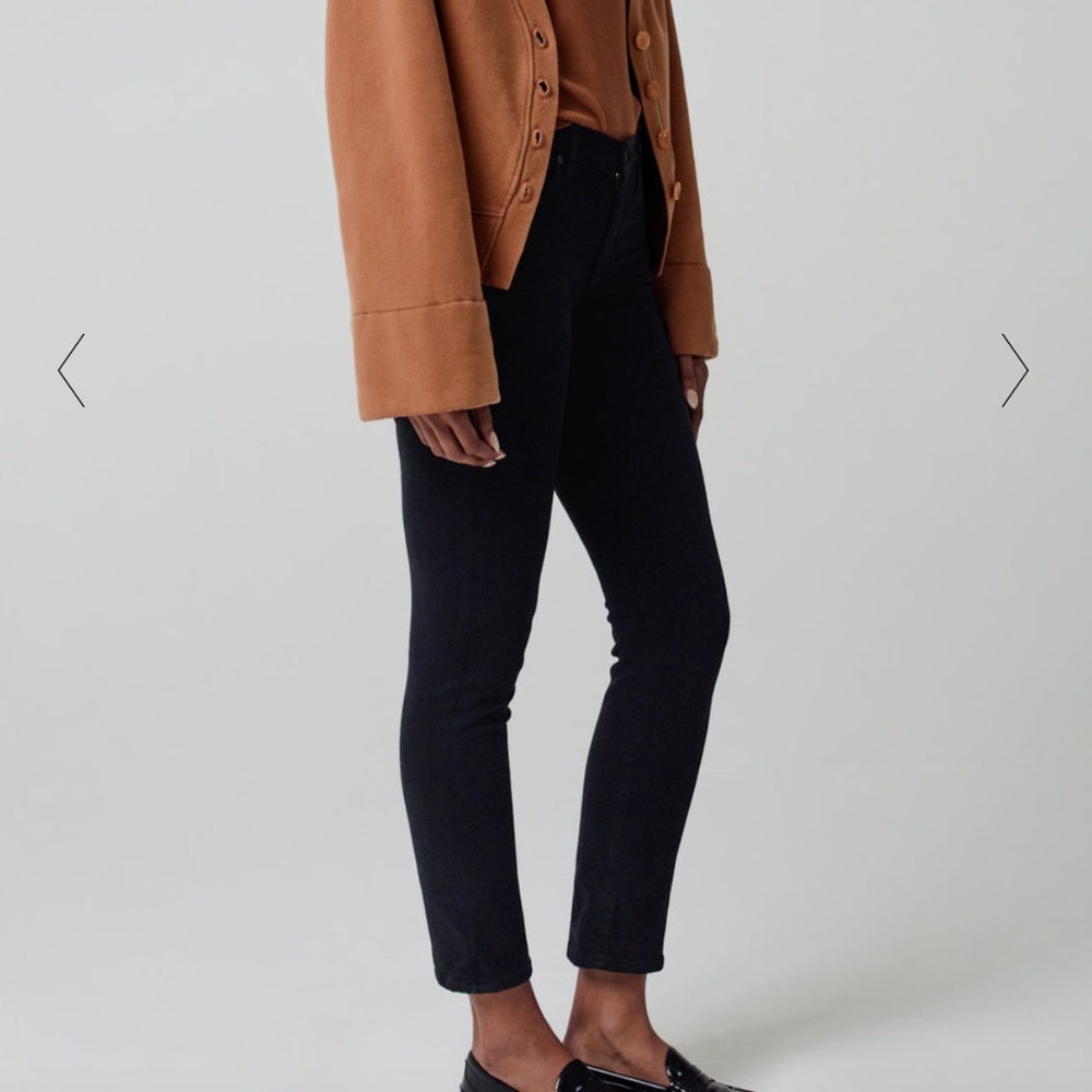 Citizens of Humanity Skyla Mid rise Cigarette Jeans in Plush Black Size 29